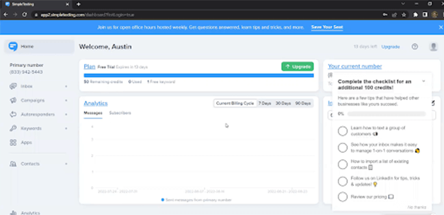 SimpleTexting Dashboard