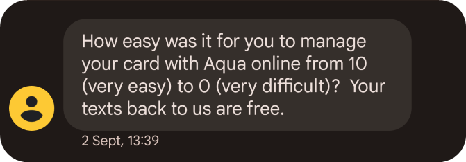 Feedback request text