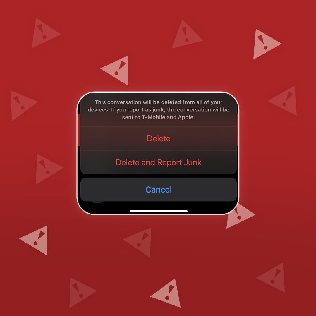 screenshot of ios report junk