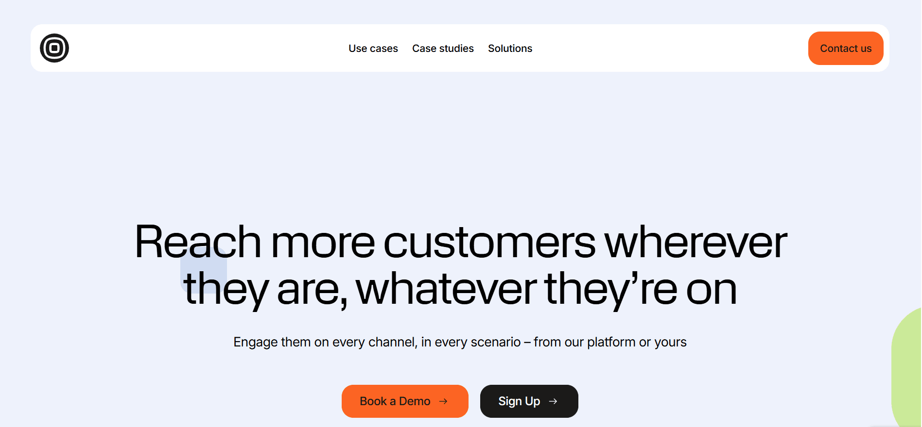 Screenshot of Infobip home page