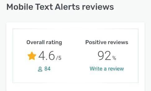 Mobile Text Alerts reviews screenshot