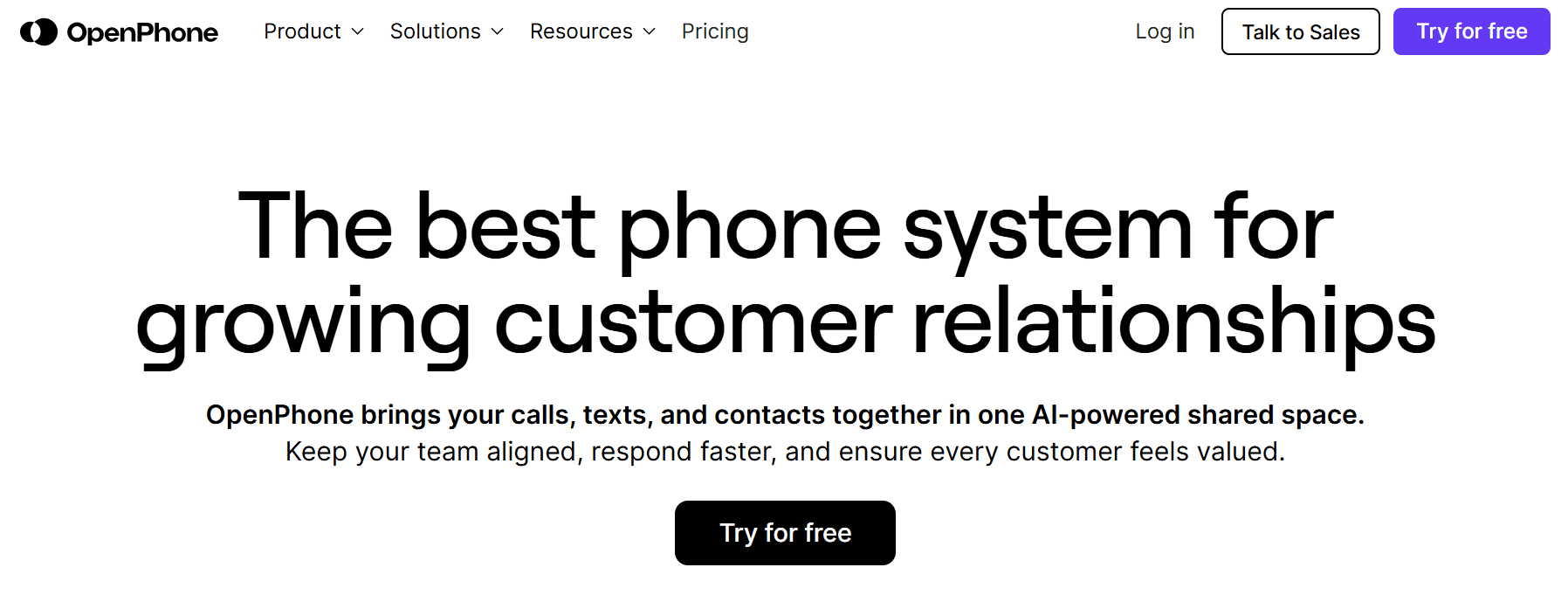 Screenshot of OpenPhone home page