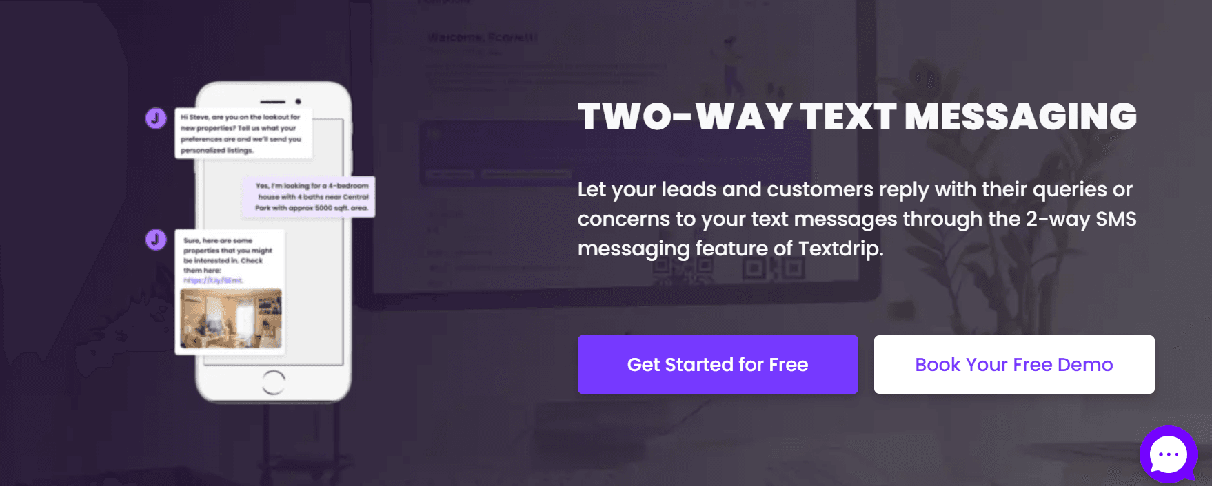 Textdrip two-way texting interface for property inquiries  