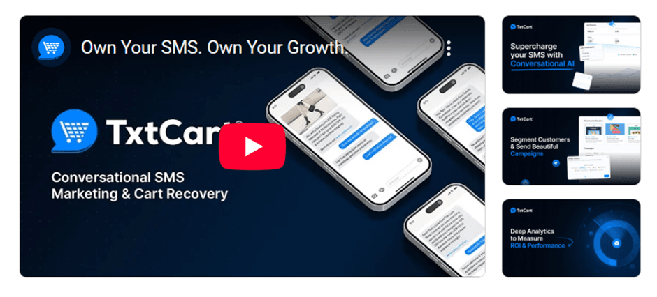 Banner for the Shopify profile for TxtCart