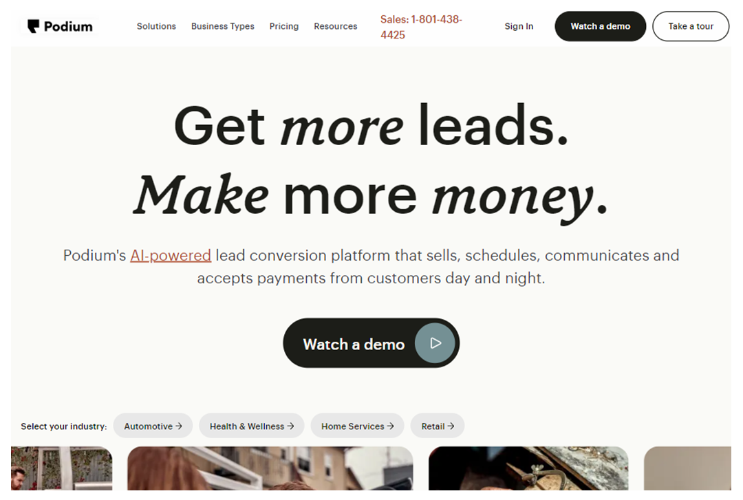 Podium home page