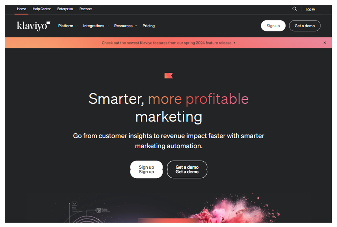 Klaviyo home page