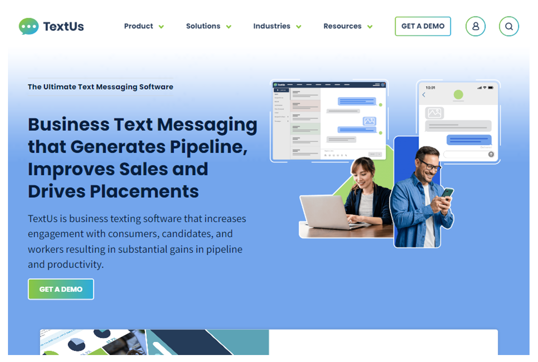 TextUs home page