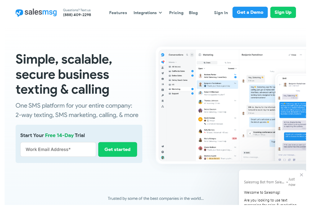 Salesmsg home page