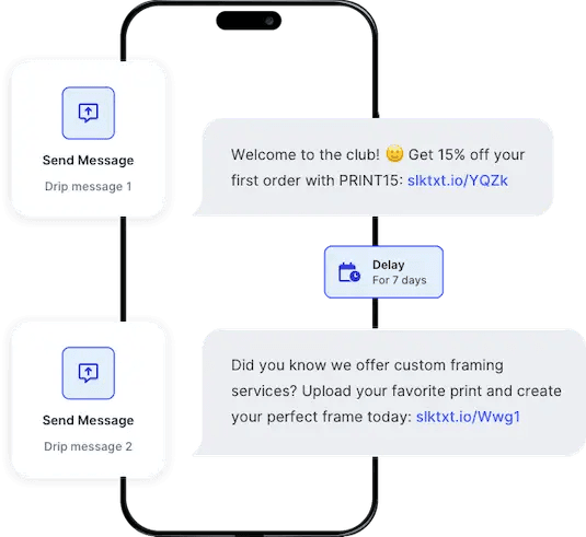 Text message drip campaign example