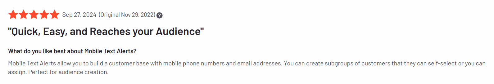 Mobile Text Alerts review