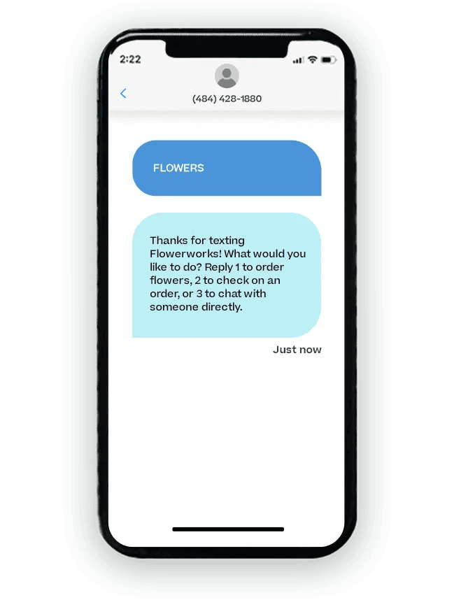 Custom SMS keyword example