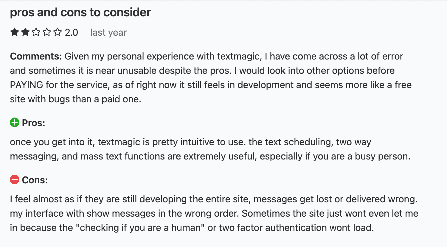 Review on Textmagic from Capterra
