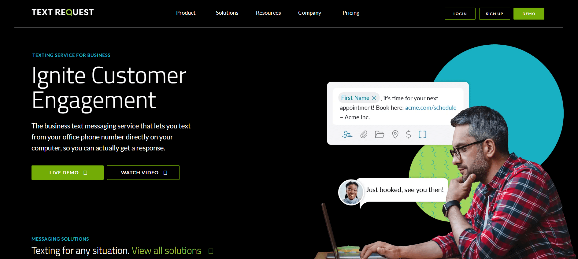 Screenshot of TextRequest home page