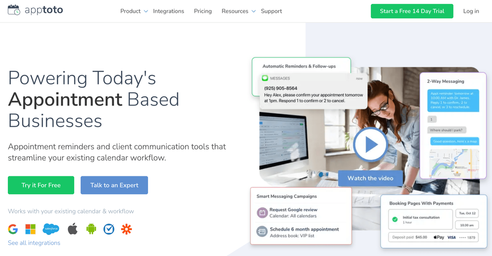 Screenshot of Apptoto home page
