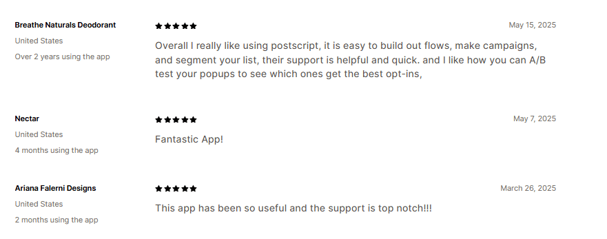 Postscript's reviews