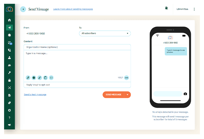 Send Message page