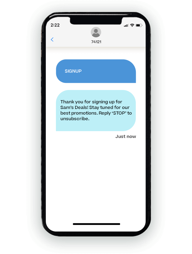 Welcome text