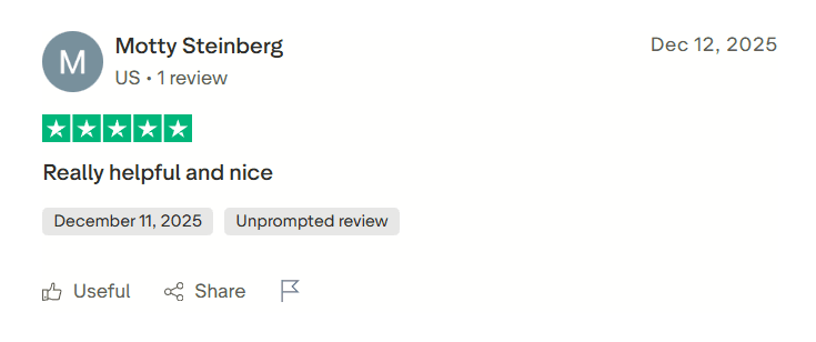 Screenshot of SimpleTexting review from TrustPilot