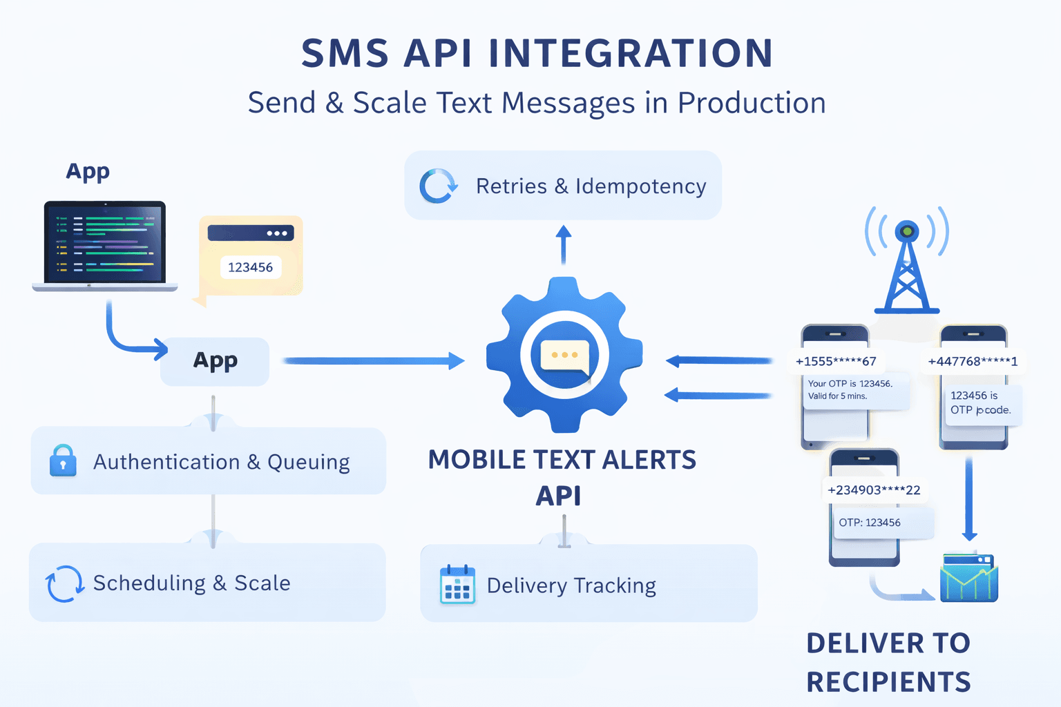 Graphic summary of SMS API integration