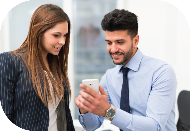 Business associates use SMS opt in on mobile device