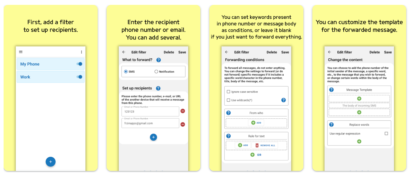 Screenshot walkthrough of how to forward a message