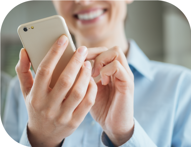 Business woman setting up text repeater