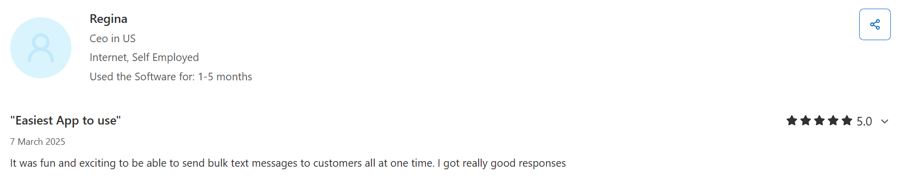 Screenshot of Textedly review