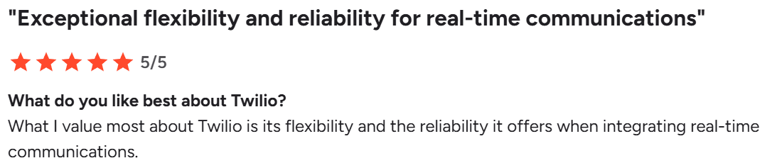 Twilio review on G2