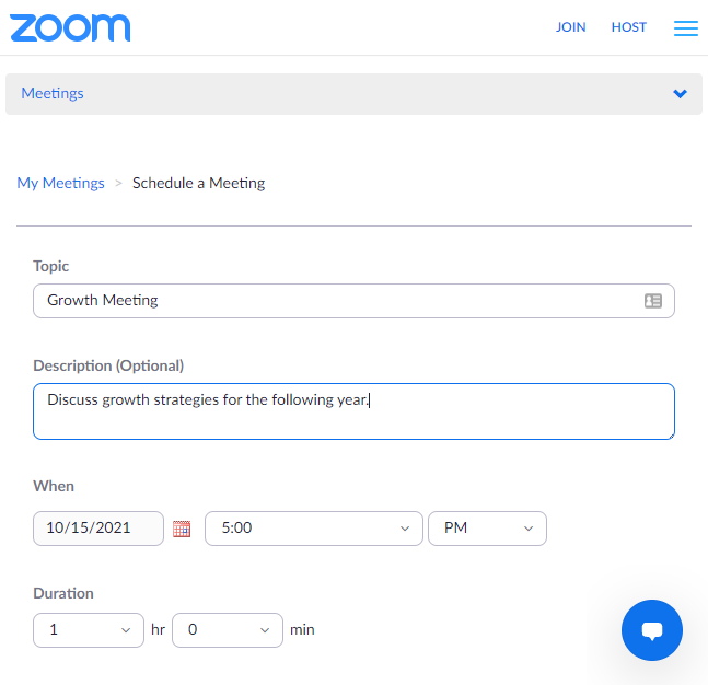 zoom meeting setup